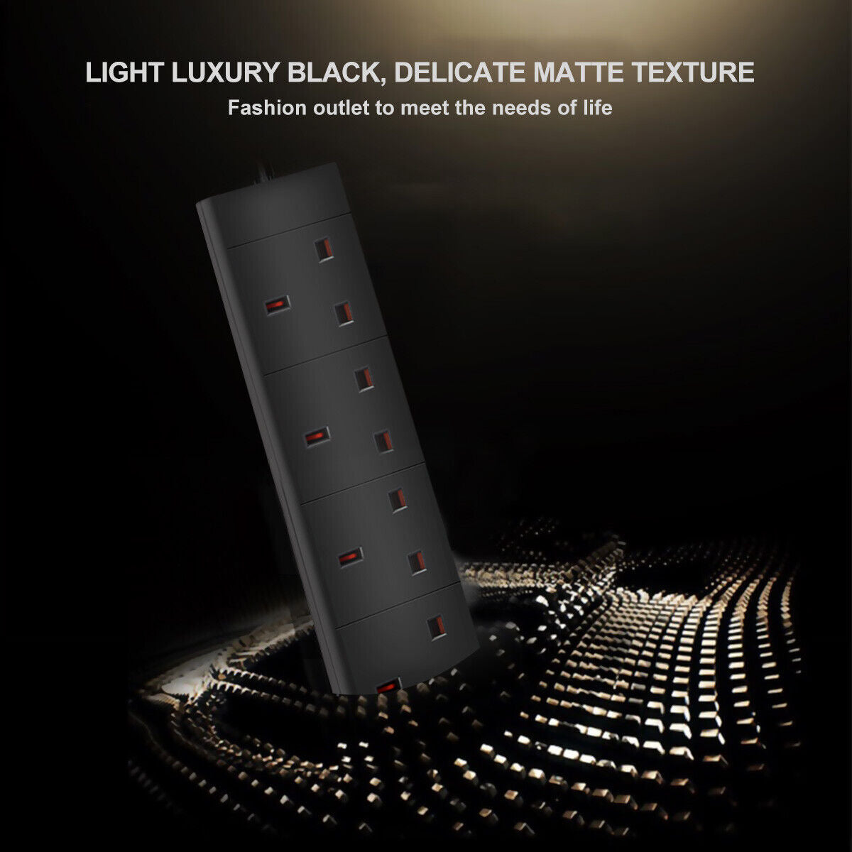 Extension Lead Cable Electric Plug Socket UK Mains Power 2 4 6 8 Gang Way Black